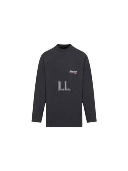 Luxury Balenciaga Trending 2025 Embroidered Logo Cotton Long Sleeve T-Shirt Grey