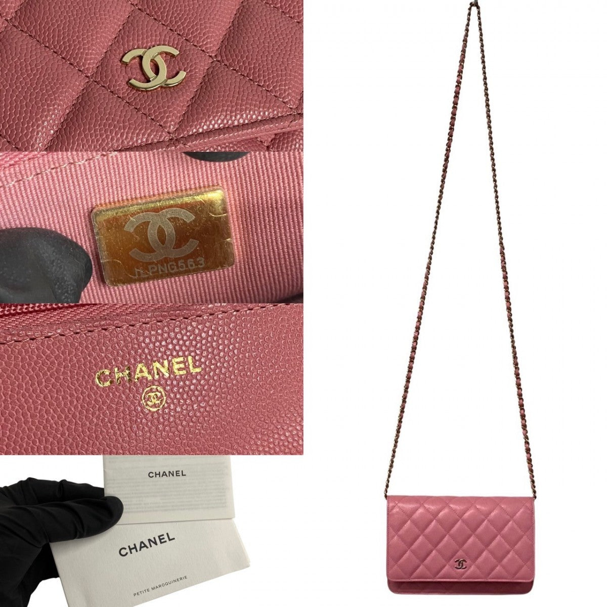 CHANEL Shoulder Bag leather pink Matrasse Caviar skin Women