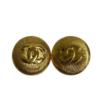 CHANEL Earring Gold Plated gold COCO Mark Women