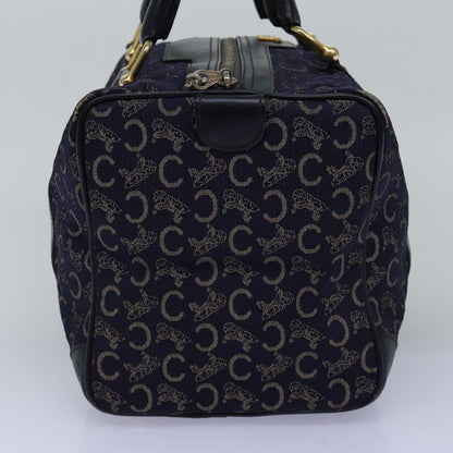 Luxury CELINE C Macadam Canvas Boston Bag Navy  76140