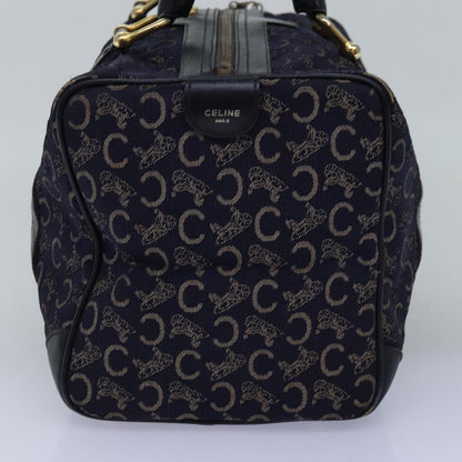 Luxury CELINE C Macadam Canvas Boston Bag Navy  76140