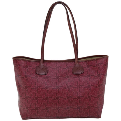 Luxury CELINE Horse Carriage Macadam Canvas Tote Bag PVC Leather Bordeaux  76141