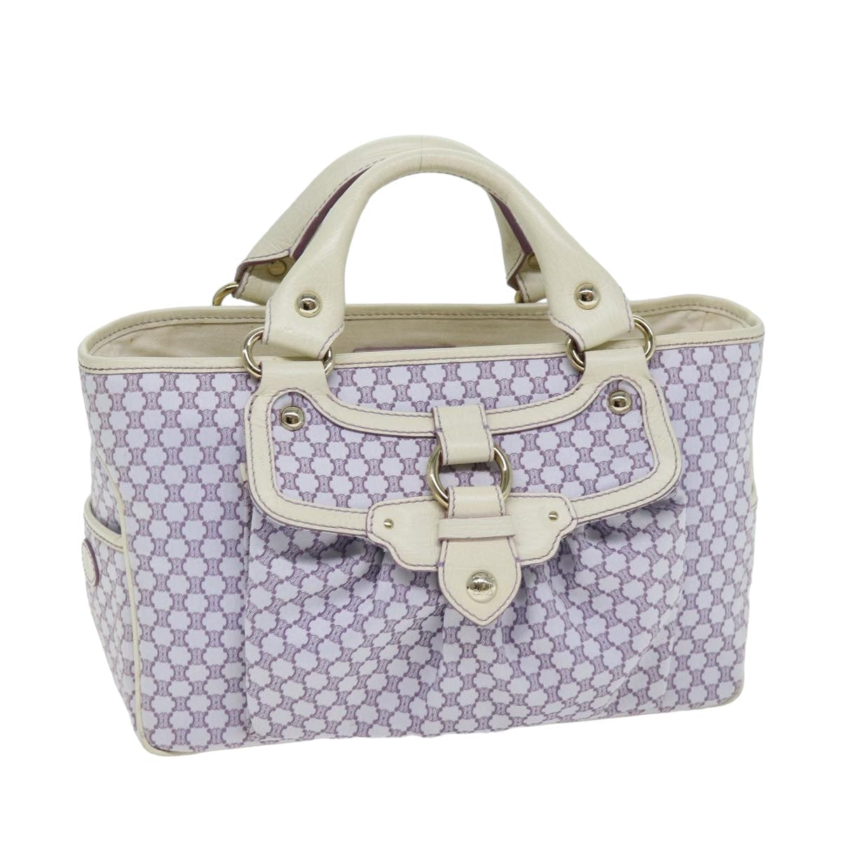 Luxury CELINE Macadam Canvas Tote Bag Purple  76143