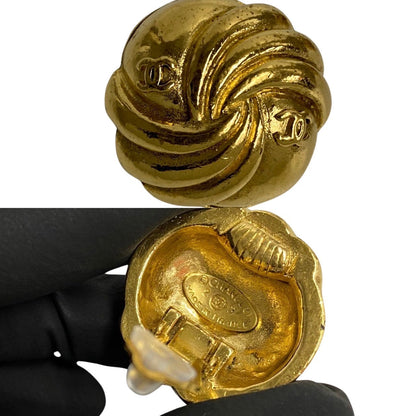 CHANEL Earring Gold Plated gold COCO Mark motif Women