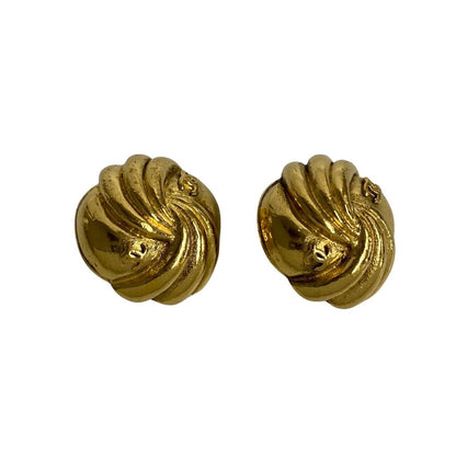 CHANEL Earring Gold Plated gold COCO Mark motif Women