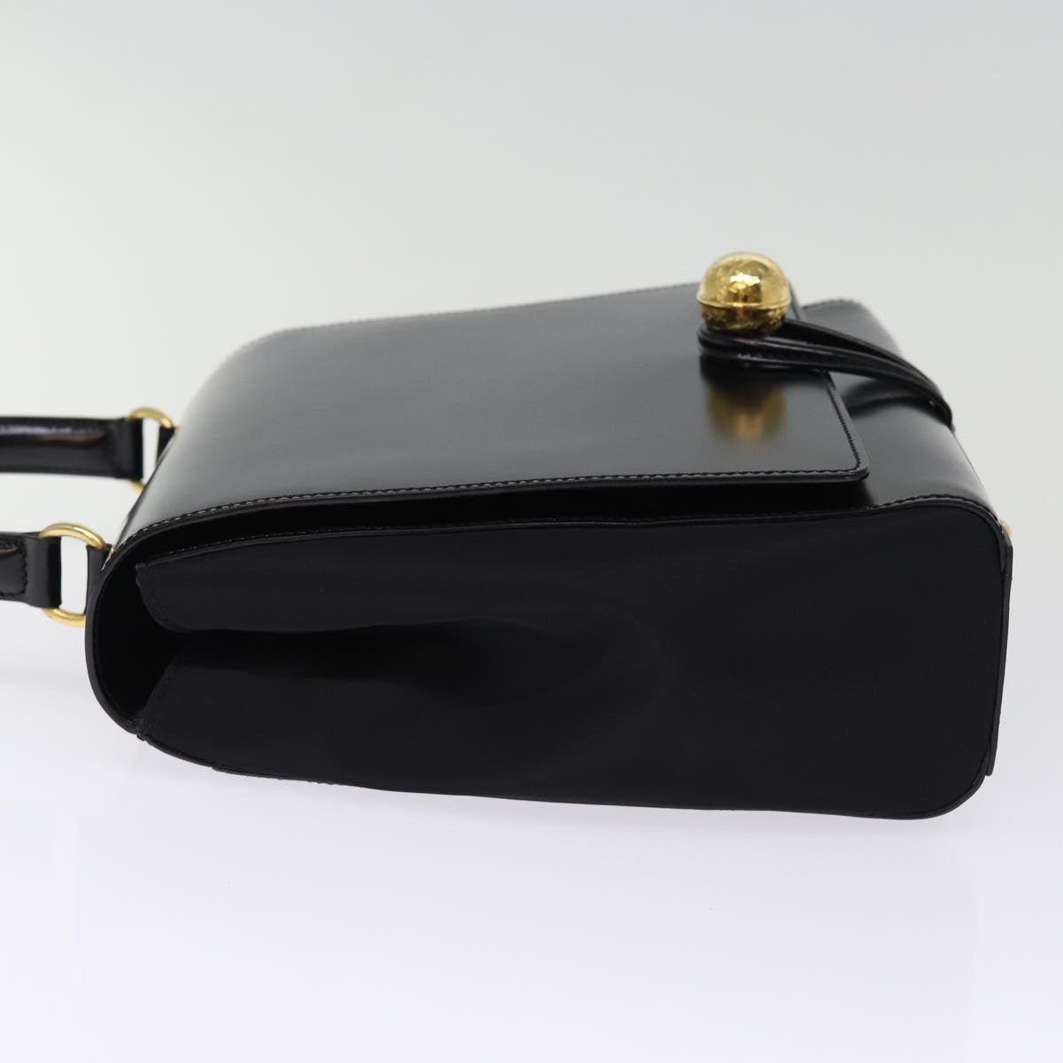 Luxury CELINE Hand Bag Patent leather 2way Black  76412
