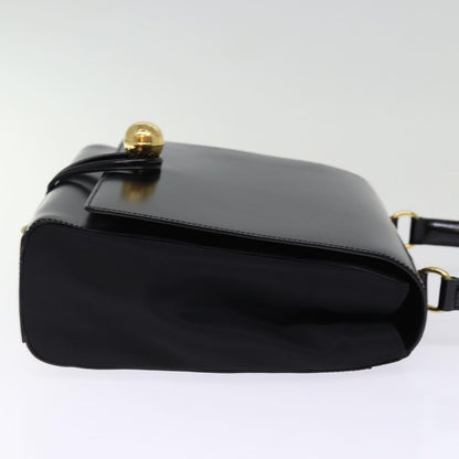 Luxury CELINE Hand Bag Patent leather 2way Black  76412