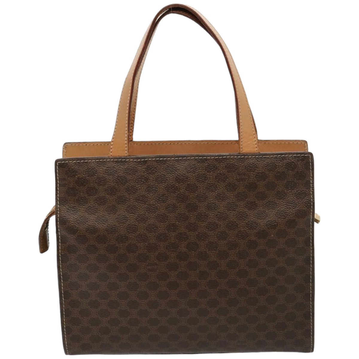 Luxury CELINE Macadam Canvas Hand Bag PVC Leather Brown  76413