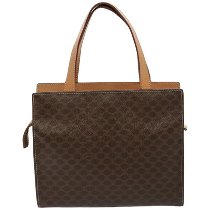 Luxury CELINE Macadam Canvas Hand Bag PVC Leather Brown  76413