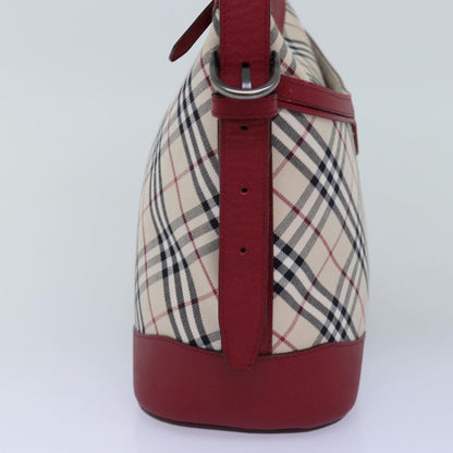 Luxury Burberry Nova Check Shoulder Bag Canvas Red Auth 76480