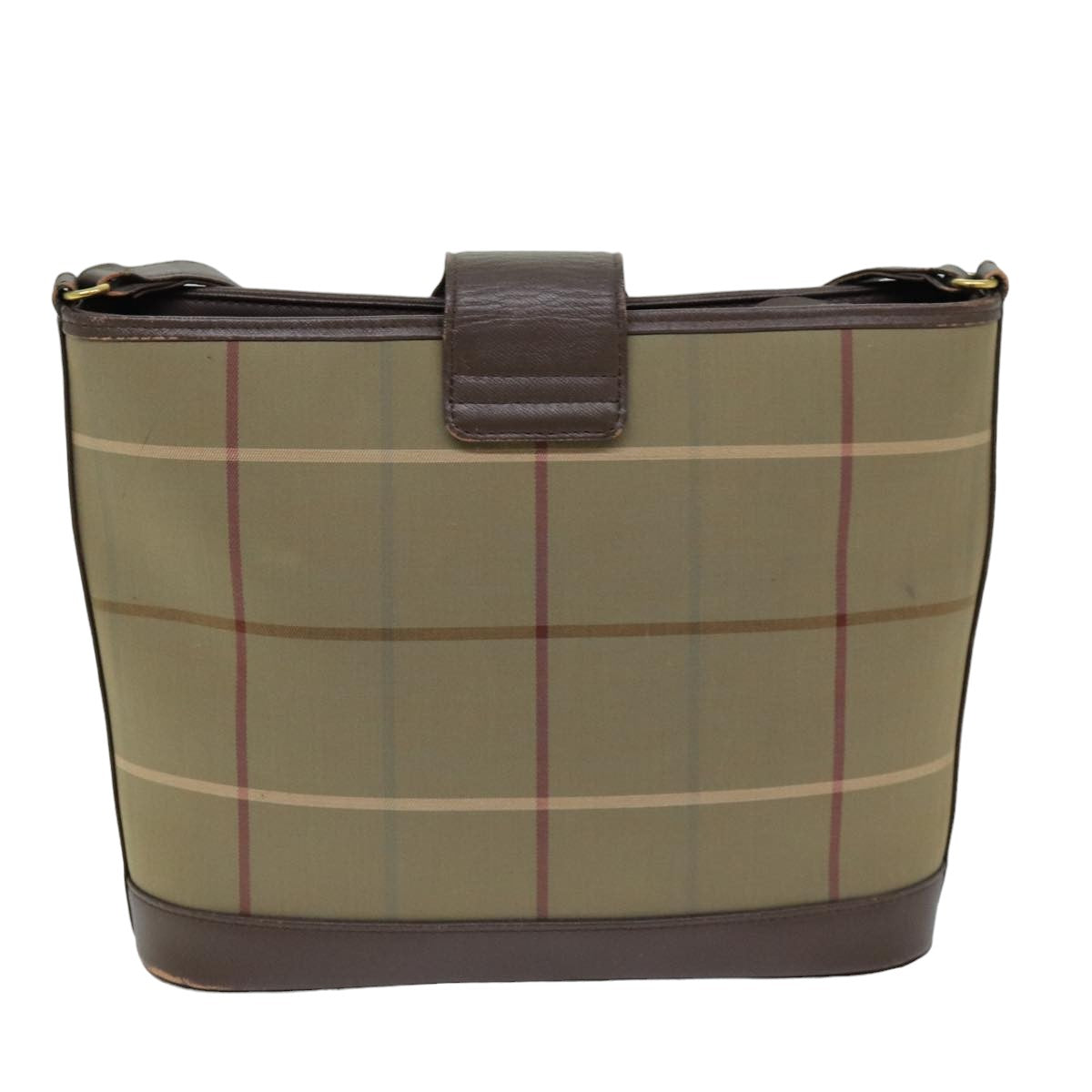 Luxury BurberrySs Nova Check Shoulder Bag Canvas Beige Auth 76570