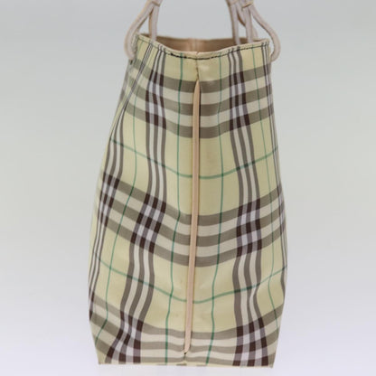Luxury Burberry Nova Check Tote Bag Nylon Beige Auth 76851