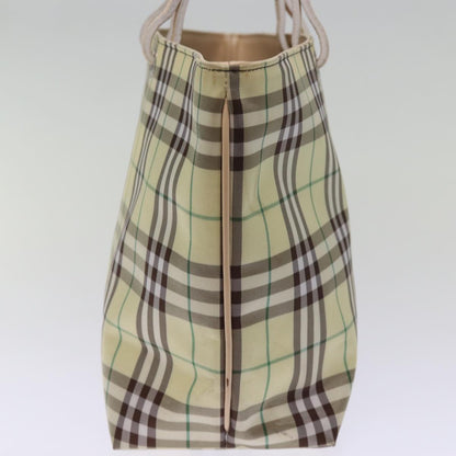 Luxury Burberry Nova Check Tote Bag Nylon Beige Auth 76851