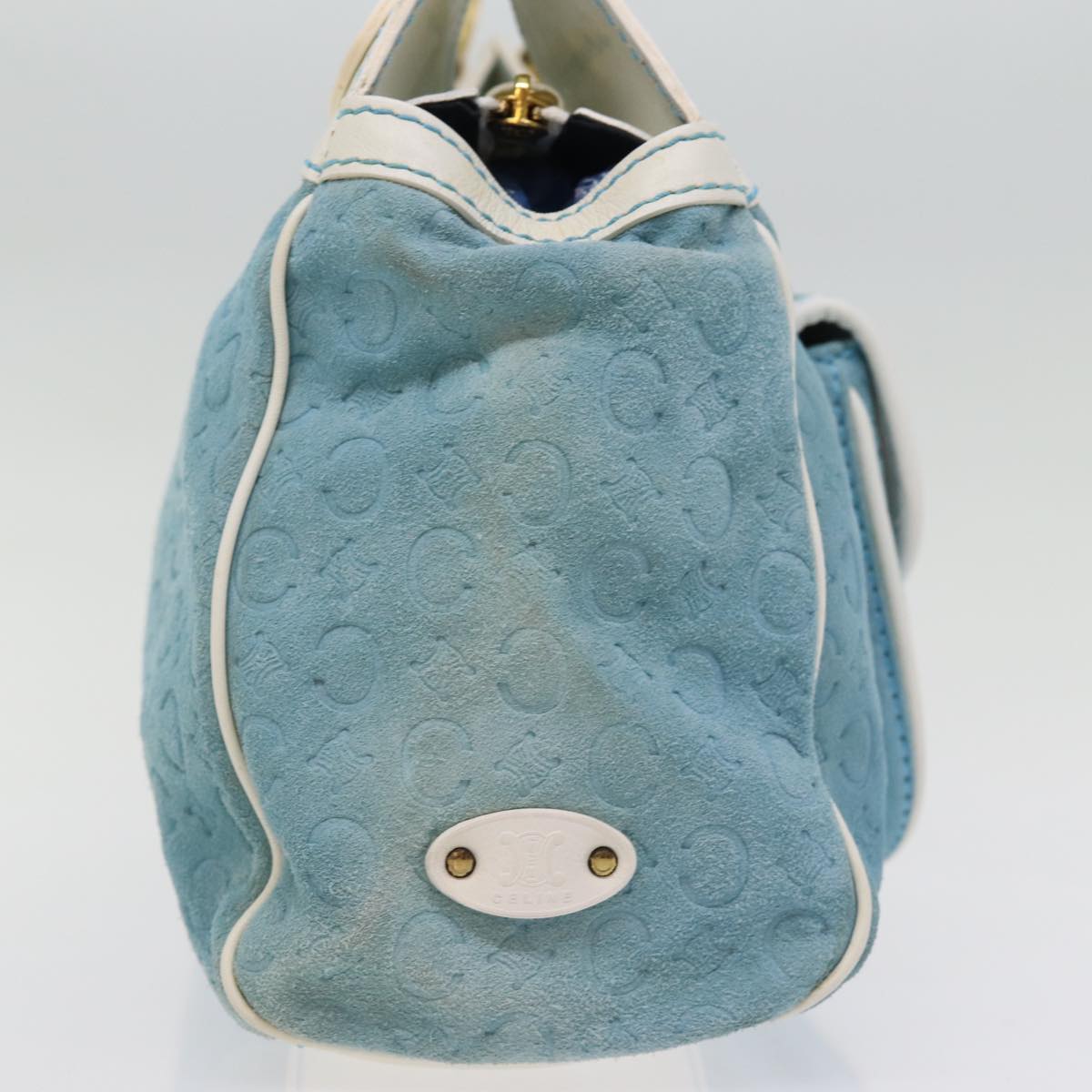 Luxury CELINE C Macadam Canvas Hand Bag Blue  76997
