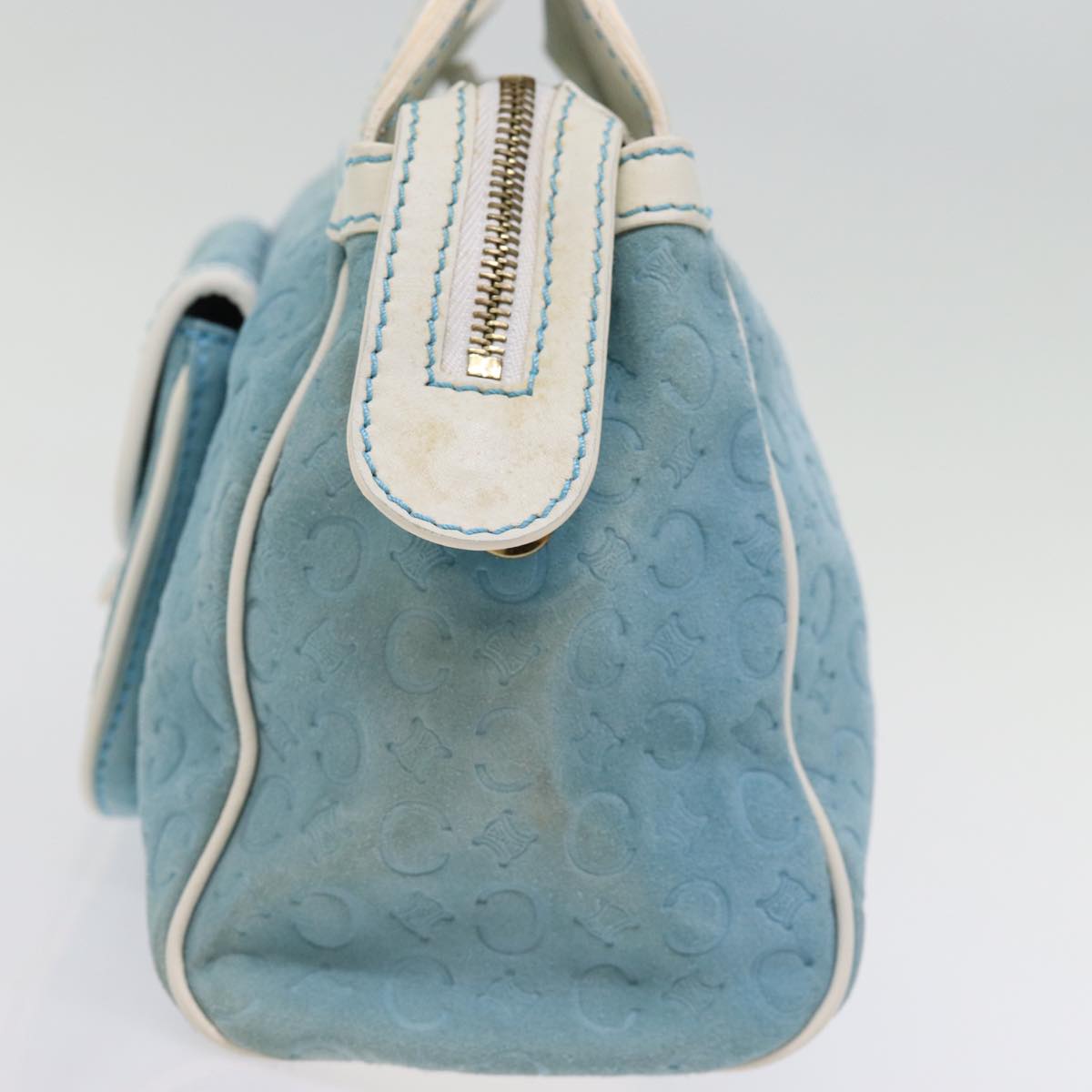 Luxury CELINE C Macadam Canvas Hand Bag Blue  76997