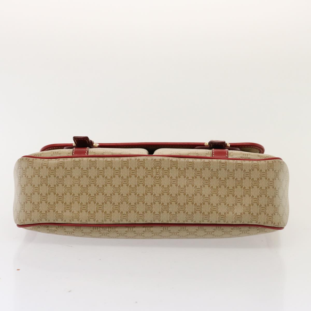 Luxury CELINE Macadam Canvas Shoulder Bag Beige  76998