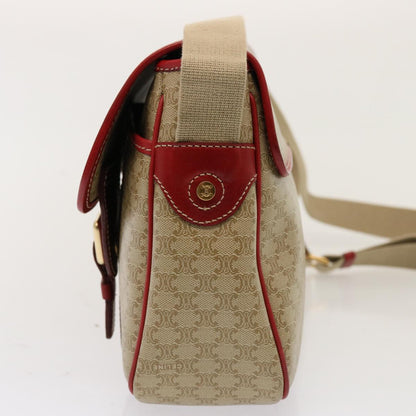 Luxury CELINE Macadam Canvas Shoulder Bag Beige  76998
