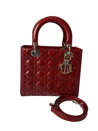 Lady Dior Medium Bag Red Patent Leather