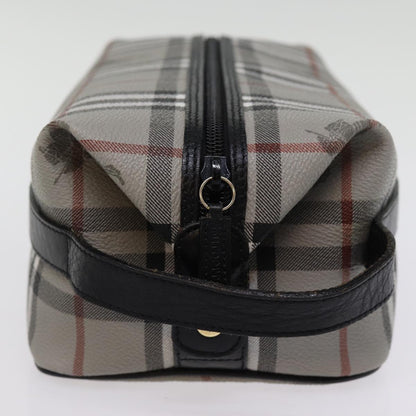 Luxury BurberrySs Nova Check Clutch Bag PVC Gray Auth 77007