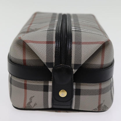 Luxury BurberrySs Nova Check Clutch Bag PVC Gray Auth 77007