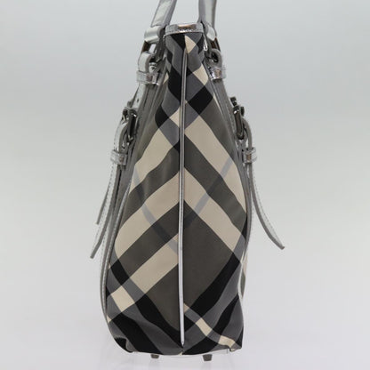 Luxury Burberry Nova Check Tote Bag Nylon Gray Auth 77008