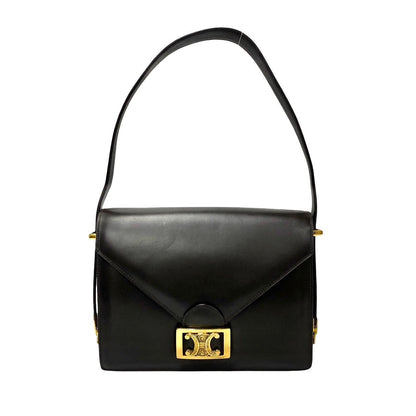 CELINE Shoulder Bag leather Brown Women