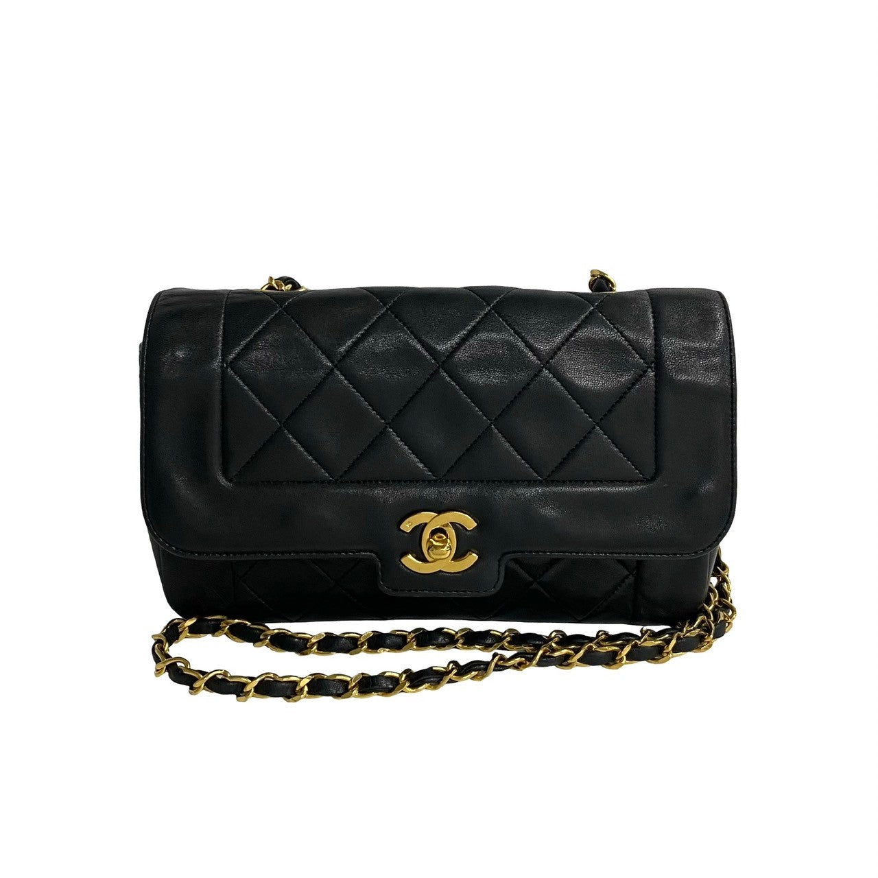 CHANEL Shoulder Bag lambskin black COCO Mark Matrasse Women