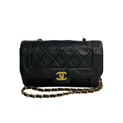 CHANEL Shoulder Bag lambskin black COCO Mark Matrasse Women
