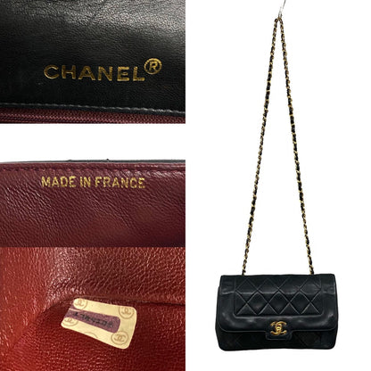 CHANEL Shoulder Bag lambskin black COCO Mark Matrasse Women