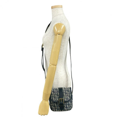 Dior Shoulder Bag Leather, Canvas Navy Trotter Pattern Women