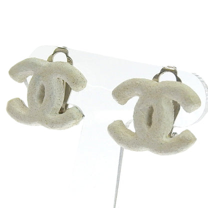 CHANEL Earring metallic White COCO Mark Women