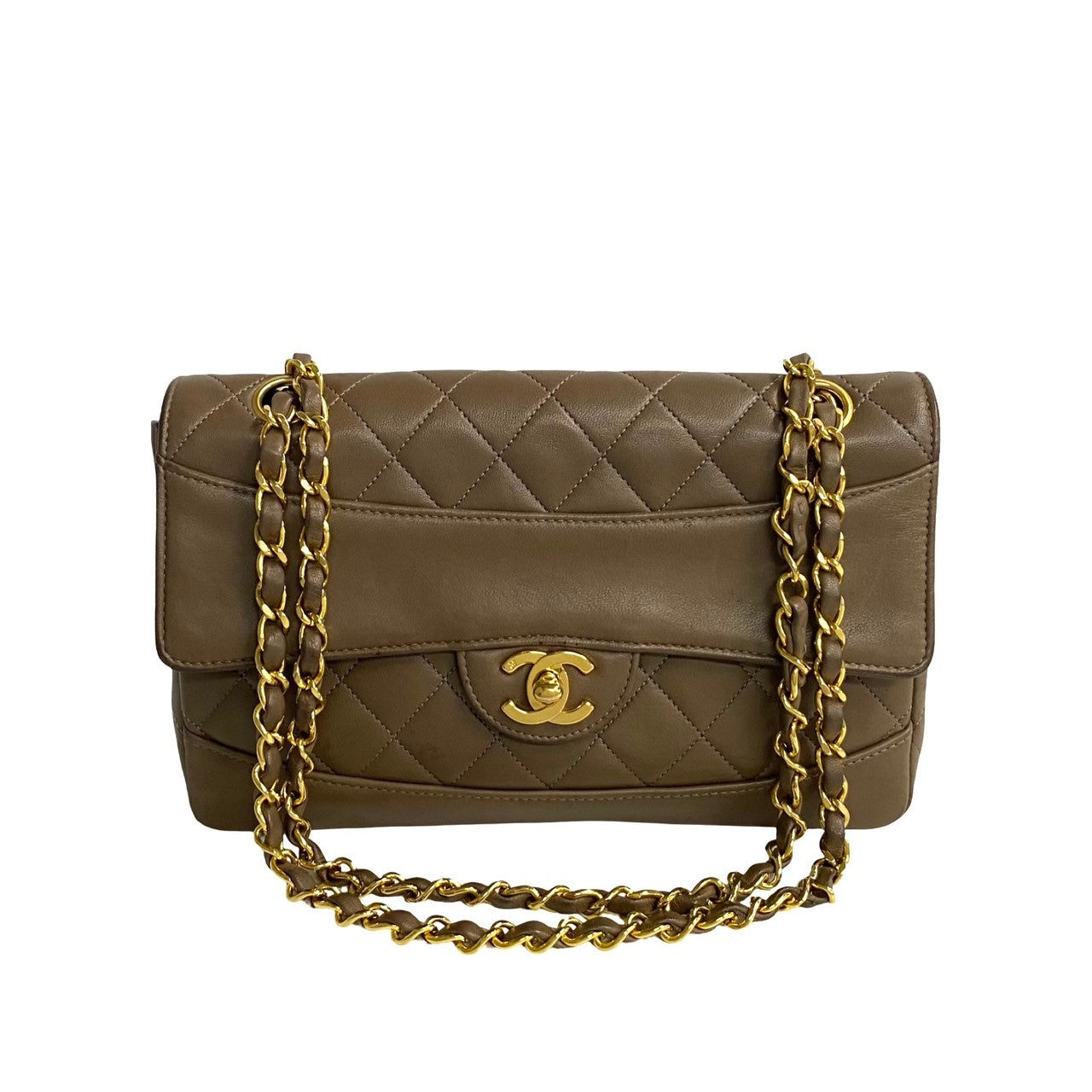 CHANEL Shoulder Bag lambskin Brown COCO Mark Matrasse Women