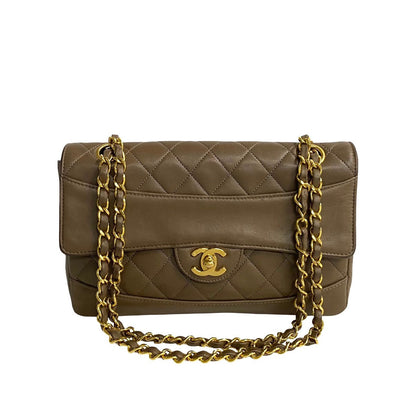 CHANEL Shoulder Bag lambskin Brown COCO Mark Matrasse Women