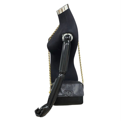 CHANEL Shoulder Bag Matt caviar skin black Women