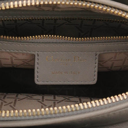Lady Dior Grey Medium Lambskin Cannage Leather Handbag ABC Strap