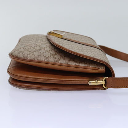 Luxury CELINE Macadam Canvas Shoulder Bag Beige  77325