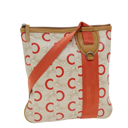 Luxury CELINE C Macadam Canvas Shoulder Bag Orange  77327