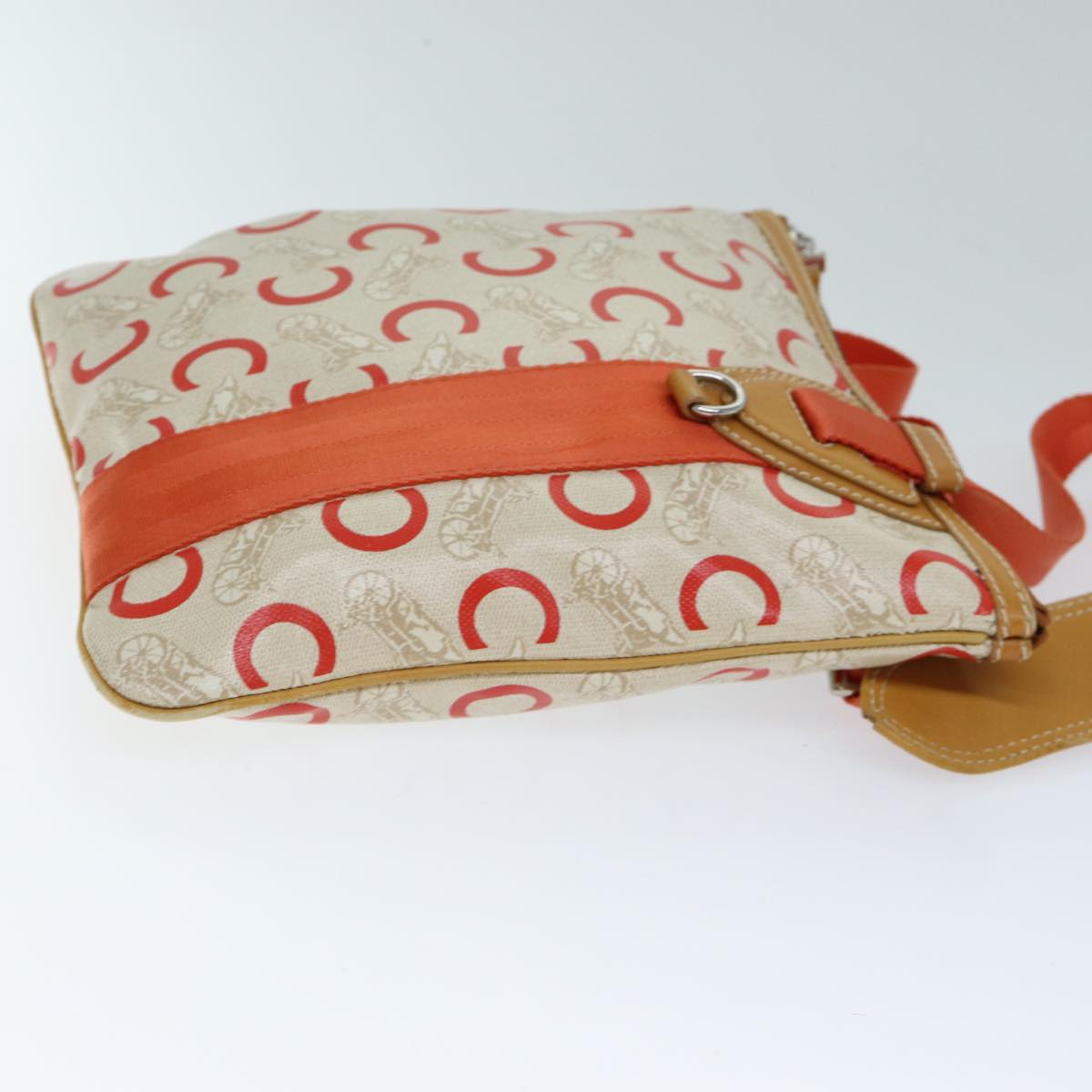 Luxury CELINE C Macadam Canvas Shoulder Bag Orange  77327