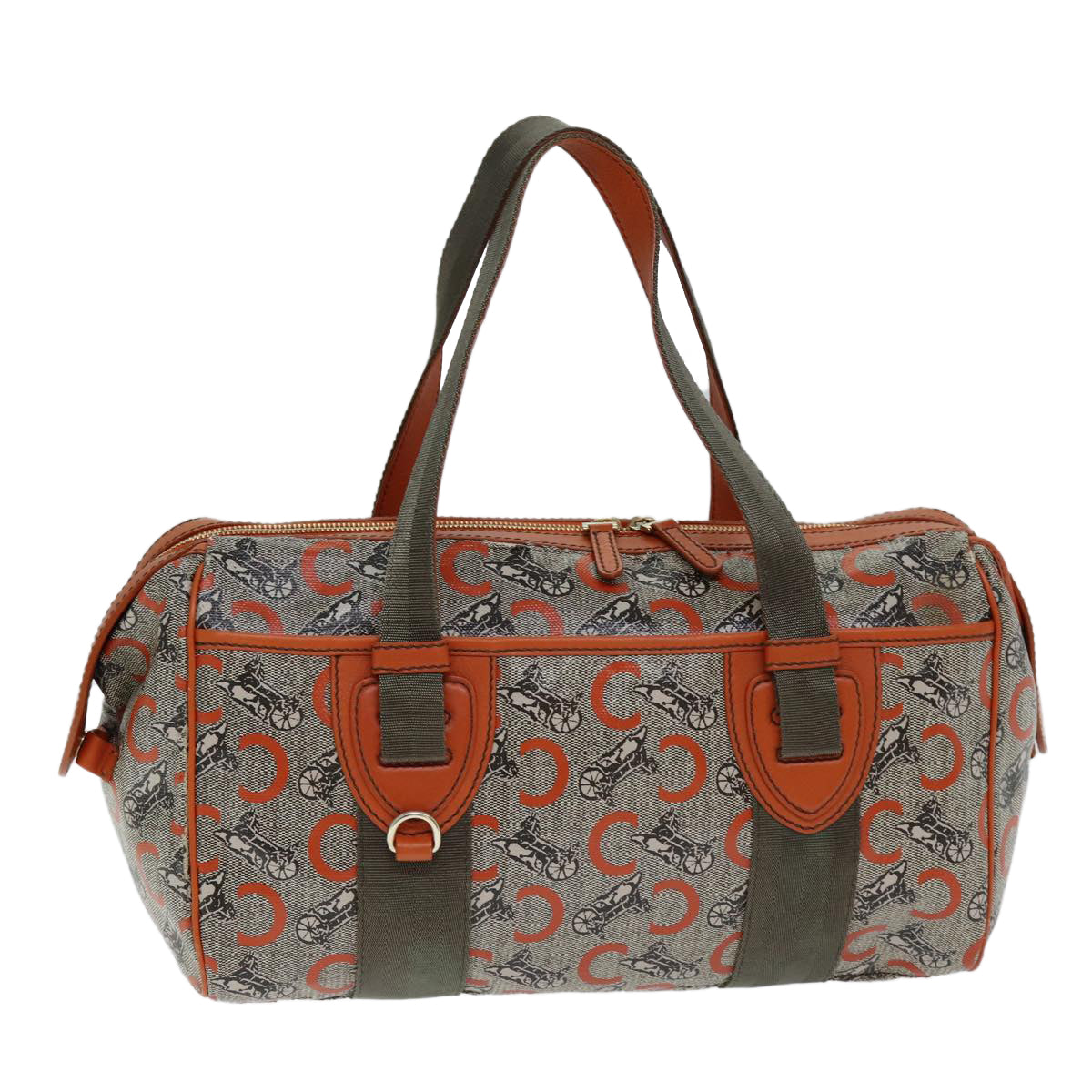 Luxury CELINE C Macadam Canvas Hand Bag Orange  77384