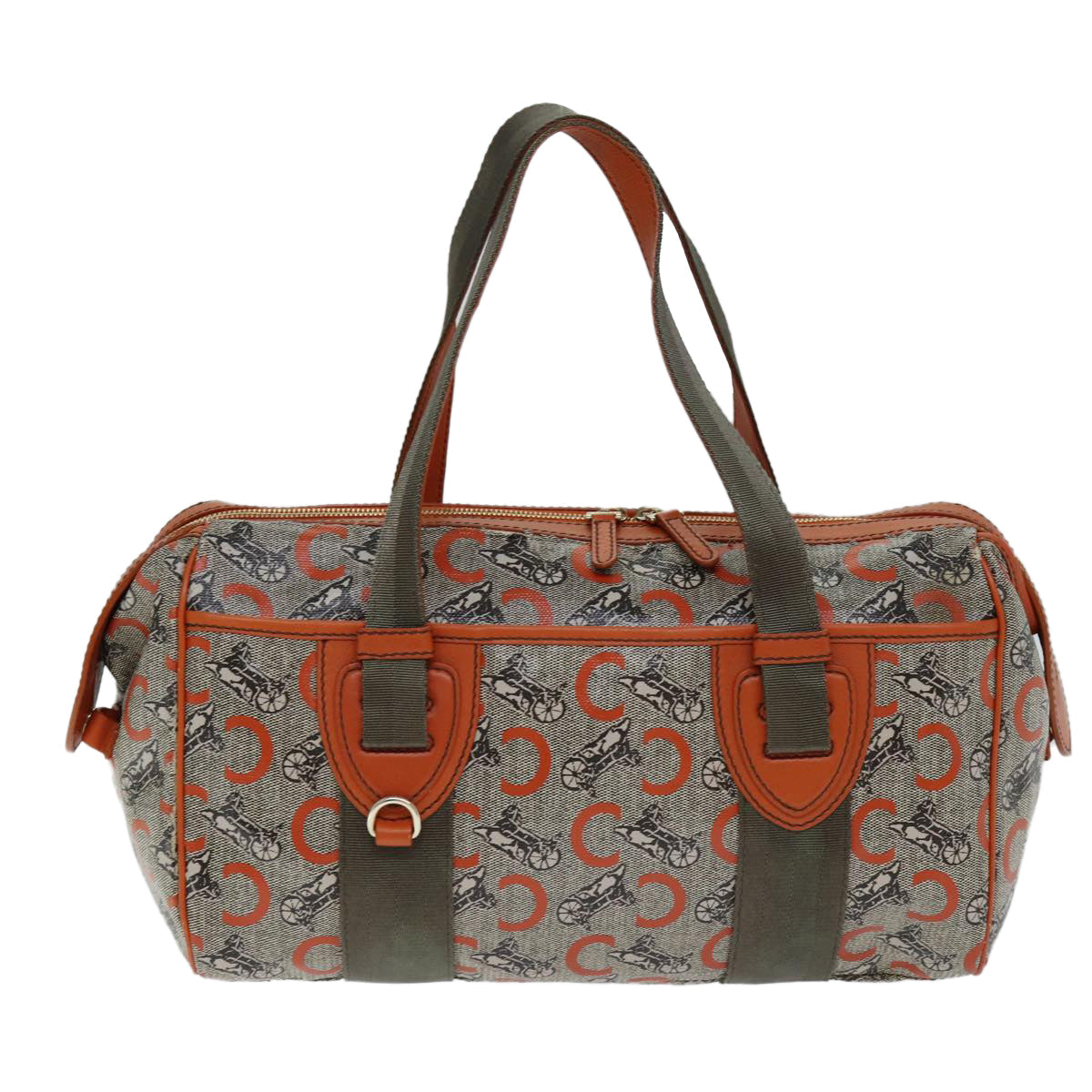 Luxury CELINE C Macadam Canvas Hand Bag Orange  77384