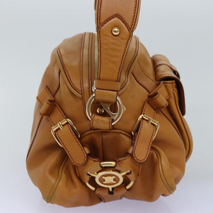 Luxury CELINE Shoulder Bag Leather Brown  77389