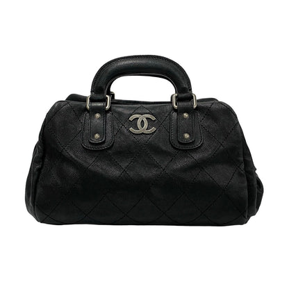 CHANEL Boston Duffel bag Matt caviar skin black Wild stitch Matrasse Women(Unisex)