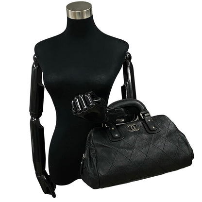 CHANEL Boston Duffel bag Matt caviar skin black Wild stitch Matrasse Women(Unisex)