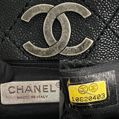 CHANEL Boston Duffel bag Matt caviar skin black Wild stitch Matrasse Women(Unisex)