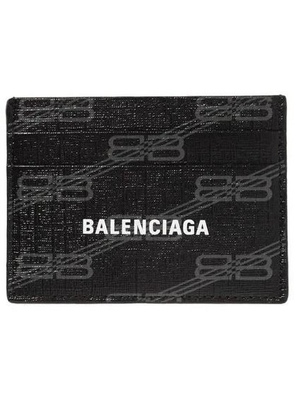 Luxury Balenciaga Trending 2025 BB Monogram Card Wallet Black