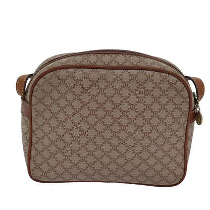 Luxury CELINE Macadam Canvas Shoulder Bag Beige  77624