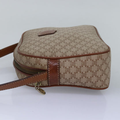 Luxury CELINE Macadam Canvas Shoulder Bag Beige  77624