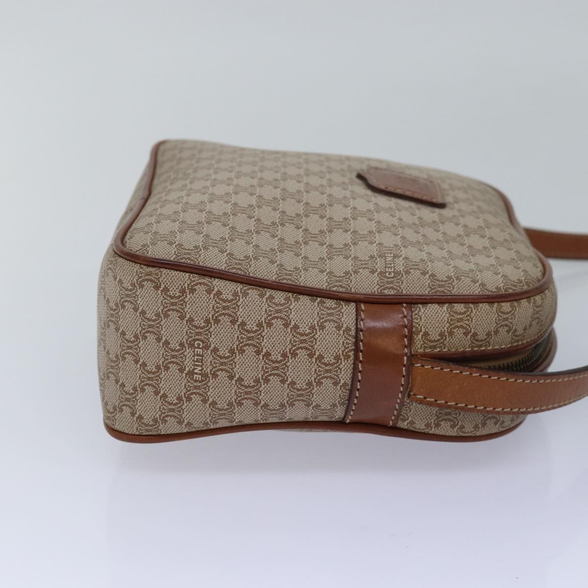 Luxury CELINE Macadam Canvas Shoulder Bag Beige  77624