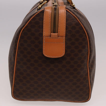 Luxury CELINE Macadam Canvas Boston Bag PVC Leather Brown  77648