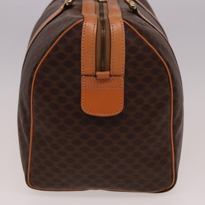 Luxury CELINE Macadam Canvas Boston Bag PVC Leather Brown  77648